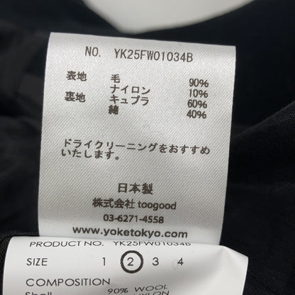YOAK FW25 Navy Melton Stand Collar Zip Blouson Jacket Size 2