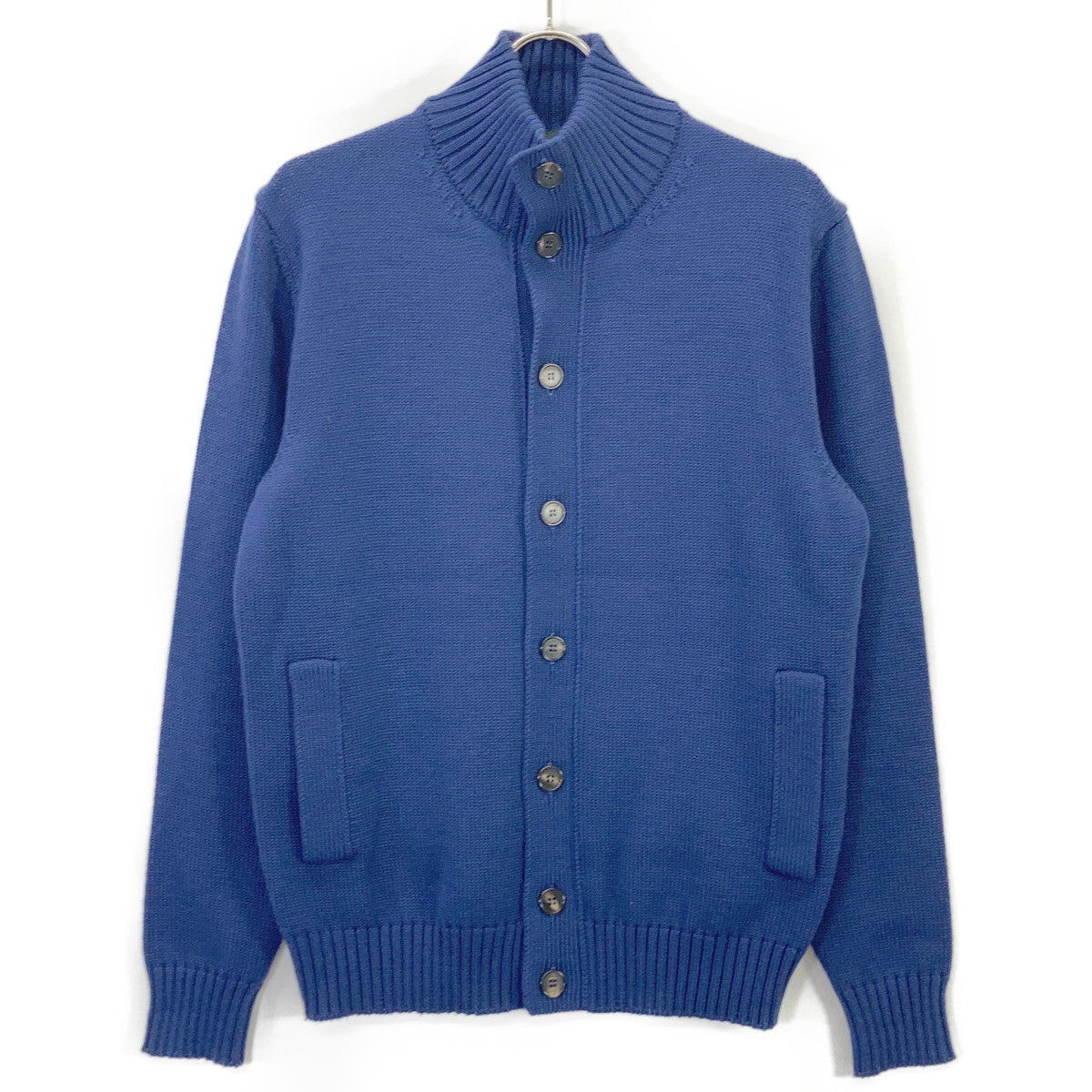 ZANONE Blue 5G Wool Stand Collar Chioto Cardigan Size 48