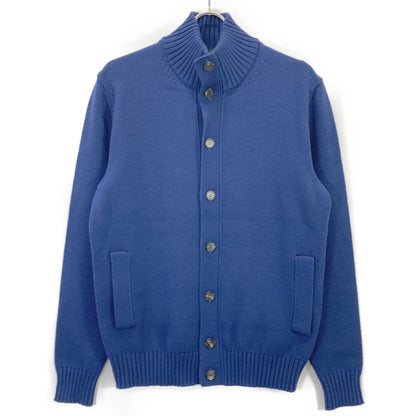 ZANONE Blue 5G Wool Stand Collar Chioto Cardigan Size 48