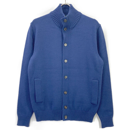 ZANONE Blue 5G Wool Stand Collar Chioto Cardigan Size 48