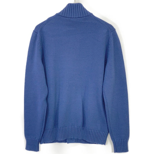 ZANONE Blue 5G Wool Stand Collar Chioto Cardigan Size 48