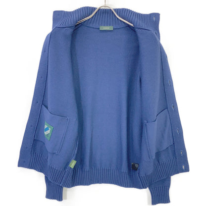 ZANONE Blue 5G Wool Stand Collar Chioto Cardigan Size 48