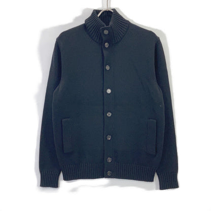 ZANONE Black 5G Wool Stand Collar Chioto Cardigan Size 48
