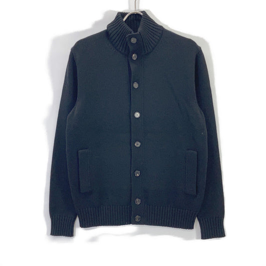 ZANONE Black 5G Wool Stand Collar Chioto Cardigan Size 48
