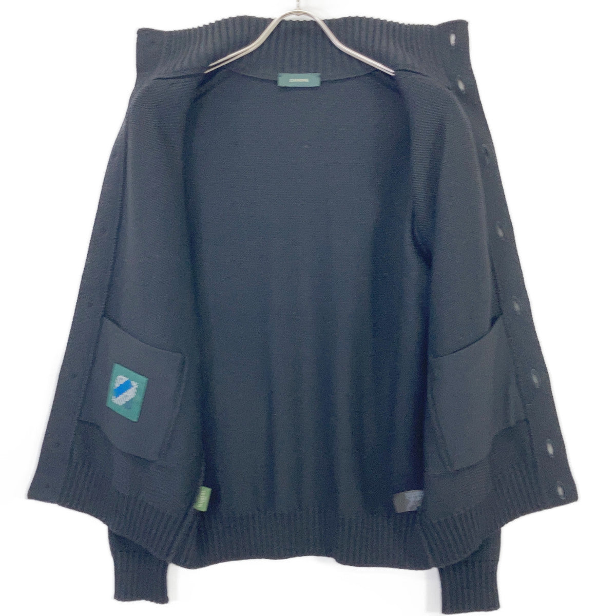 ZANONE Black 5G Wool Stand Collar Chioto Cardigan Size 48