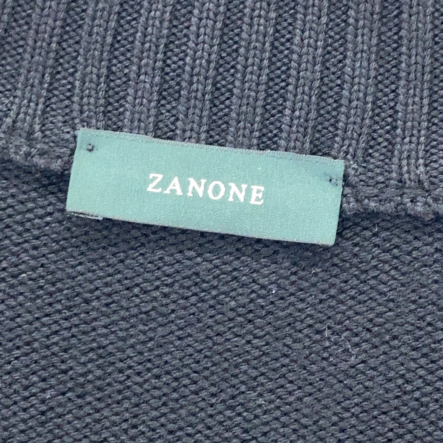 ZANONE Black 5G Wool Stand Collar Chioto Cardigan Size 48