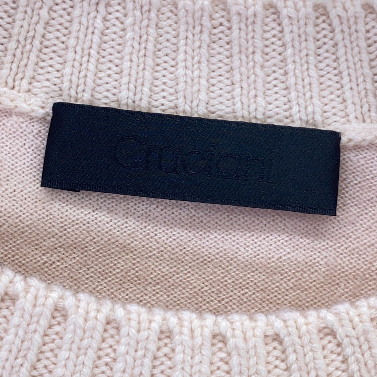 Cruciani Light Pink 27x9 Gauge Wool Crew Neck Knit