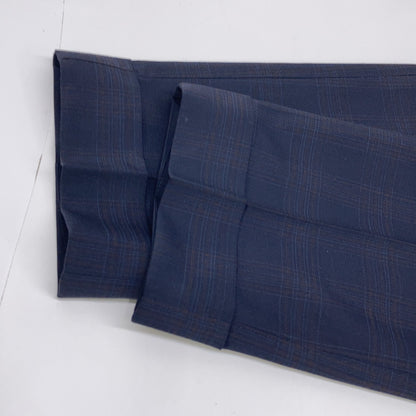 PT TORINO Navy Check Washable Wool Super Slim Slacks Size 46