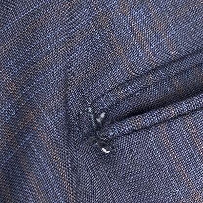 PT TORINO Navy Check Washable Wool Super Slim Slacks Size 46