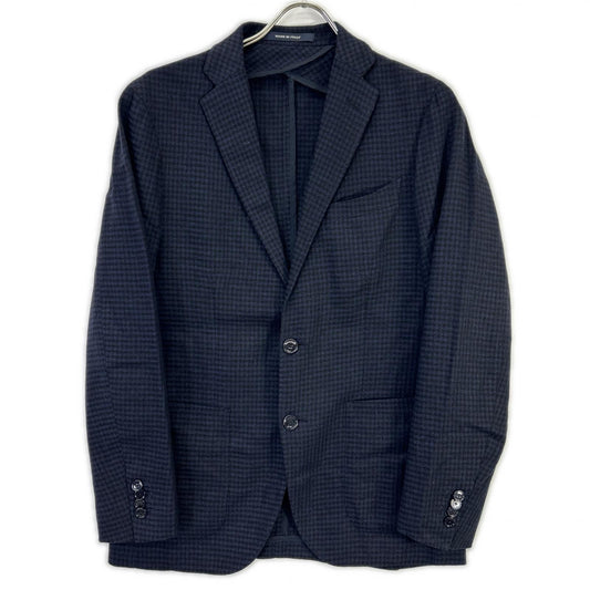 TAGLIATORE Navy Check Single-Breasted Jacket Size 46/R