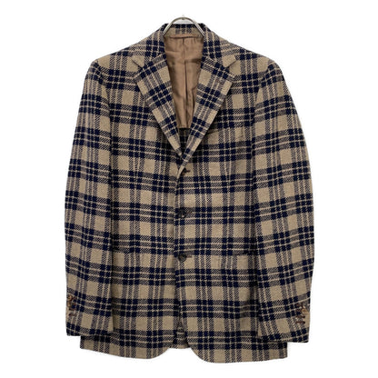 Stile Latino Navy Beige Wool Nylon Check Jacket Size 46