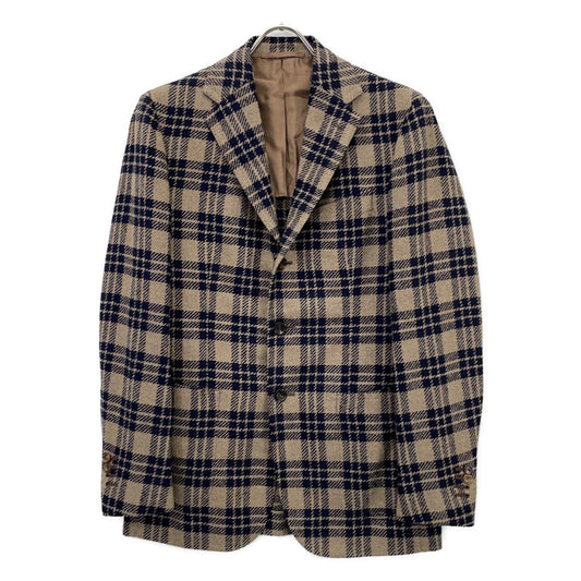 Stile Latino Navy Beige Wool Nylon Check Jacket Size 46