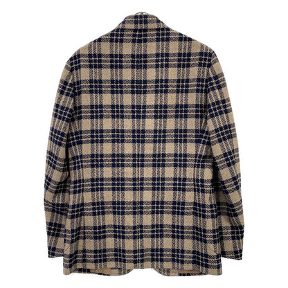 Stile Latino Navy Beige Wool Nylon Check Jacket Size 46