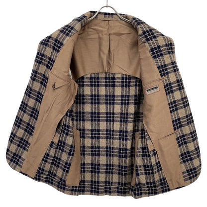 Stile Latino Navy Beige Wool Nylon Check Jacket Size 46
