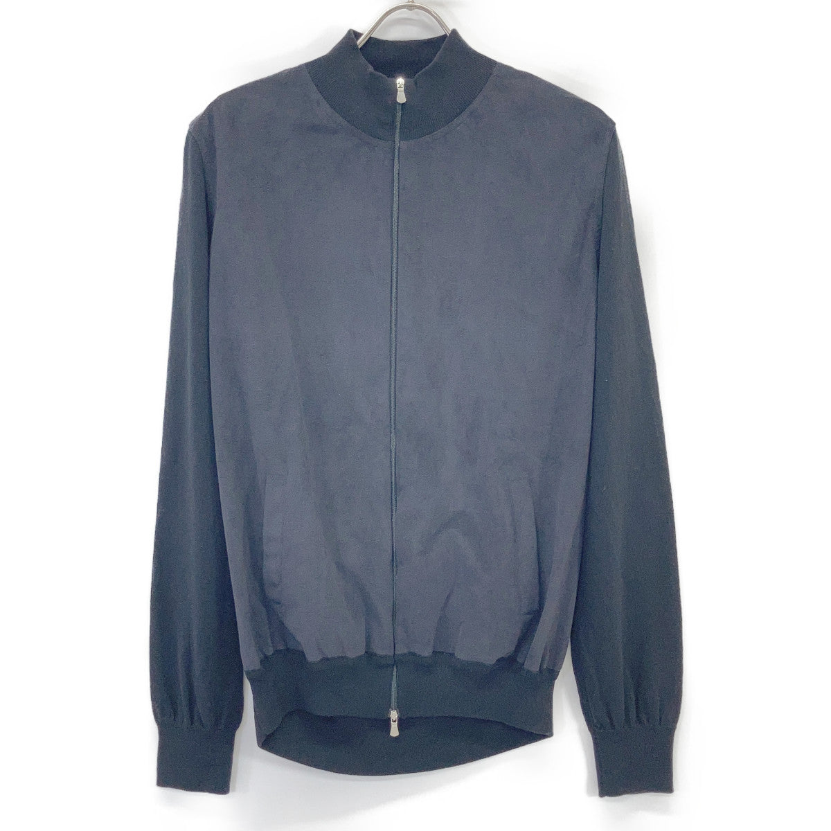 GRAN SASSO Black High-Gauge Cotton Zip Blouson Size 52