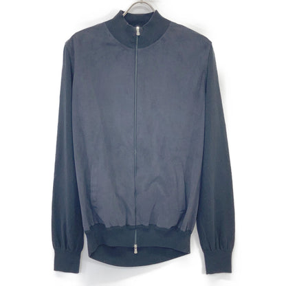 GRAN SASSO Black High-Gauge Cotton Zip Blouson Size 52