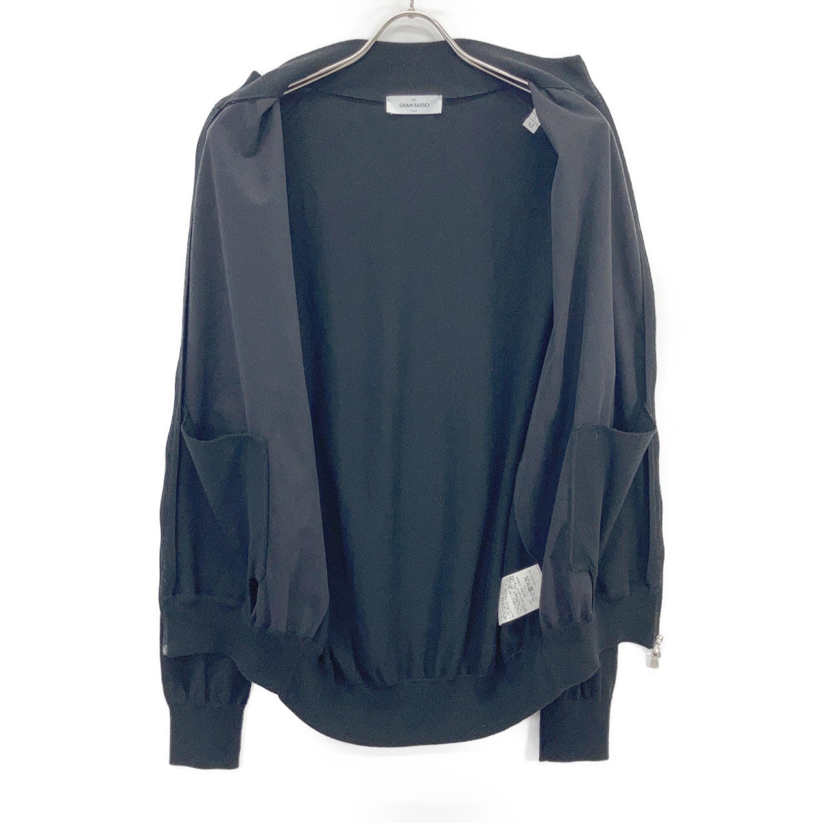 GRAN SASSO Black High-Gauge Cotton Zip Blouson Size 52