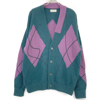 TAUPE FW21 Green Wool Strain Argyle Cardigan Size 03