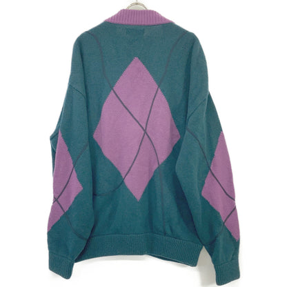 TAUPE FW21 Green Wool Strain Argyle Cardigan Size 03