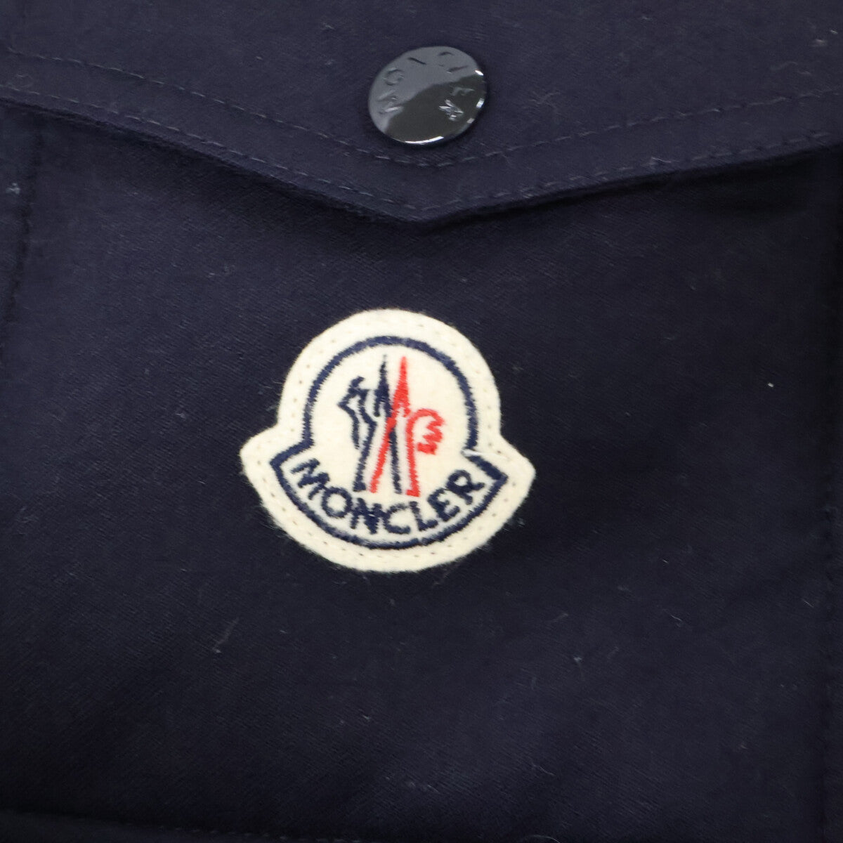 MONCLER MONTGENEVRE Wool Hooded Down Jacket Navy Blue Size 3