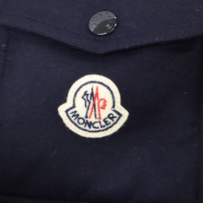 MONCLER MONTGENEVRE Wool Hooded Down Jacket Navy Blue Size 3