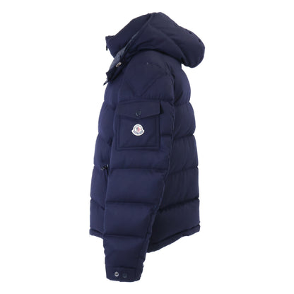 MONCLER MONTGENEVRE Wool Hooded Down Jacket Navy Blue Size 3