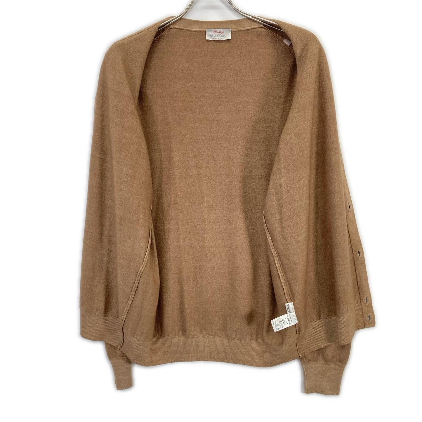 GRAN SASSO Beige VINTEGE Wool Garment Dyed Cardigan Size 50