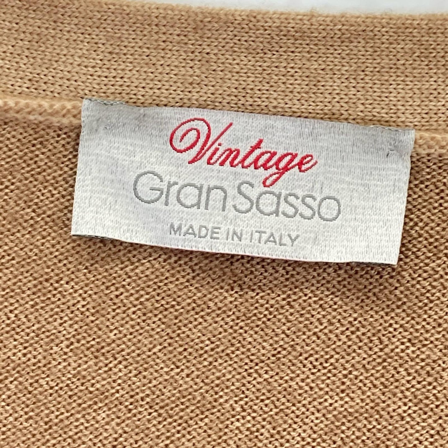 GRAN SASSO Beige VINTEGE Wool Garment Dyed Cardigan Size 50