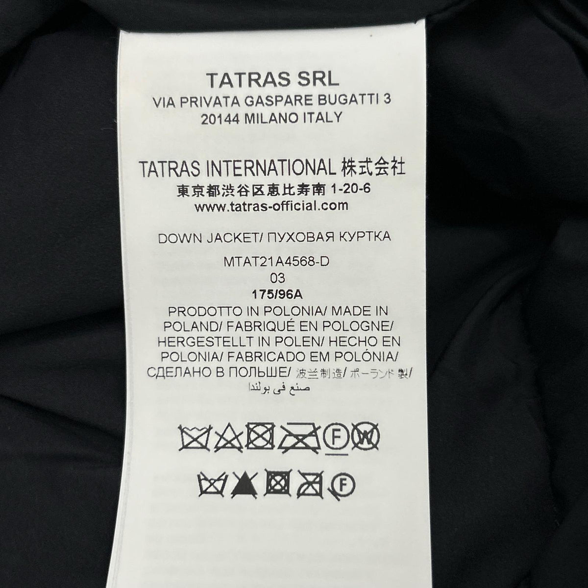 TATRAS MTAT21A4568-D BORBORE Down Jacket Navy Size 03