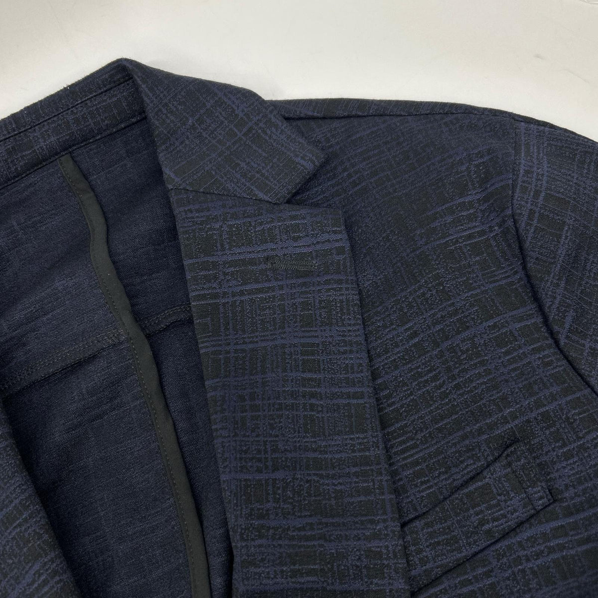 1piu1uguale3 Navy Nylon Stretch Tailored Jacket Size 46