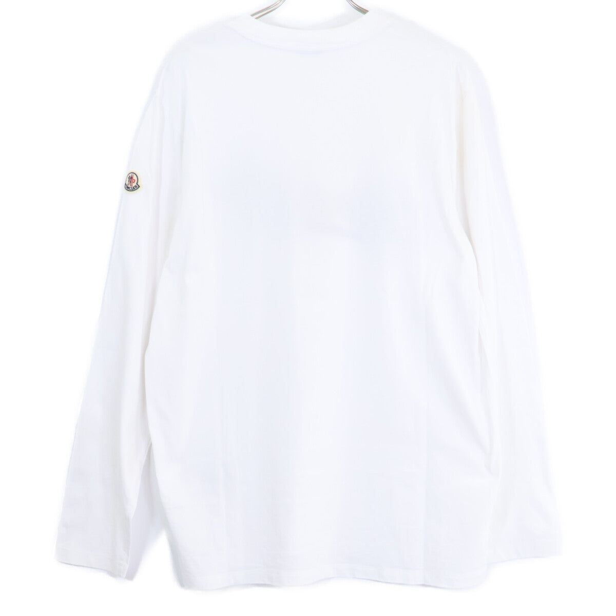 MONCLER White 22 Long Sleeve T-Shirt Logo Patch Long Sleeve Size L