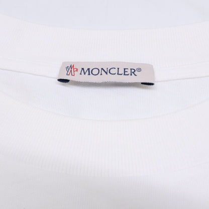 MONCLER White 22 Long Sleeve T-Shirt Logo Patch Long Sleeve Size L