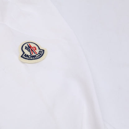 MONCLER White 22 Long Sleeve T-Shirt Logo Patch Long Sleeve Size L