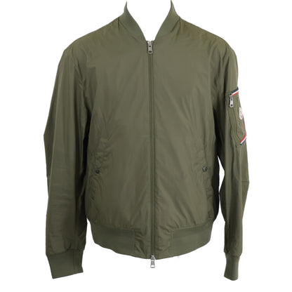 MONCLER BHARANI Khaki Nylon Bomber Jacket Size 2