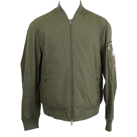 MONCLER BHARANI Khaki Nylon Bomber Jacket Size 2