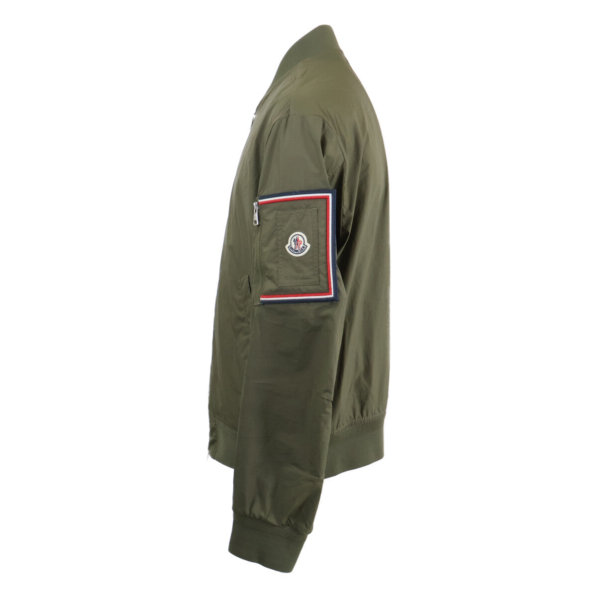 MONCLER BHARANI Khaki Nylon Bomber Jacket Size 2