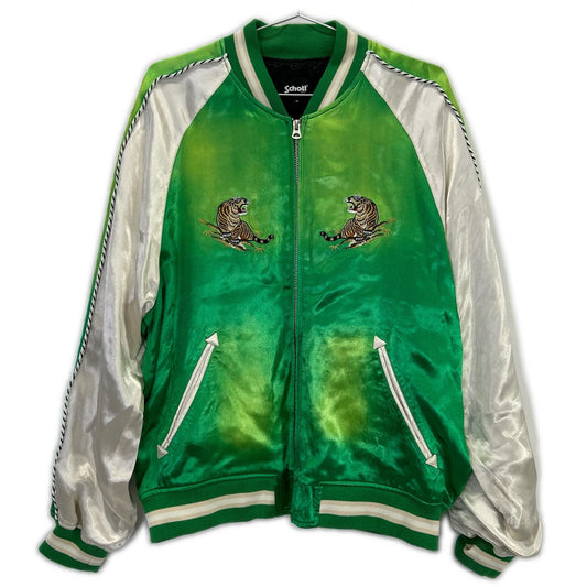 schott Rayon Dragon Tiger Souvenir Jacket Green Size M