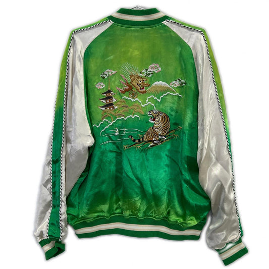 schott Rayon Dragon Tiger Souvenir Jacket Green Size M