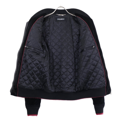 DOLCE&GABBANA Velour Quilted Blouson Jacket Black Size 44