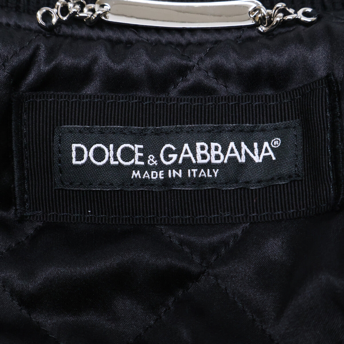 DOLCE&GABBANA Velour Quilted Blouson Jacket Black Size 44