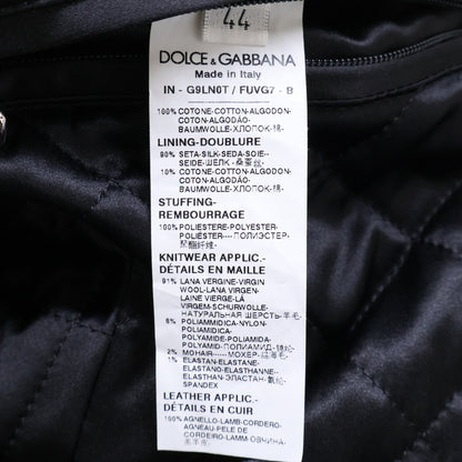 DOLCE&GABBANA Velour Quilted Blouson Jacket Black Size 44
