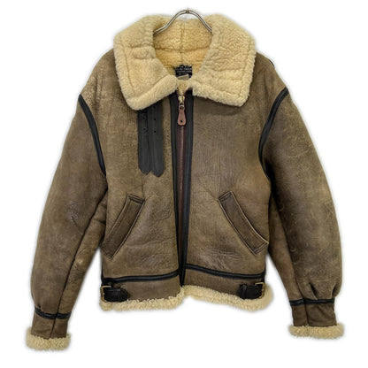 AVIREX B-3 Shearling Flight Jacket Brown Size 36