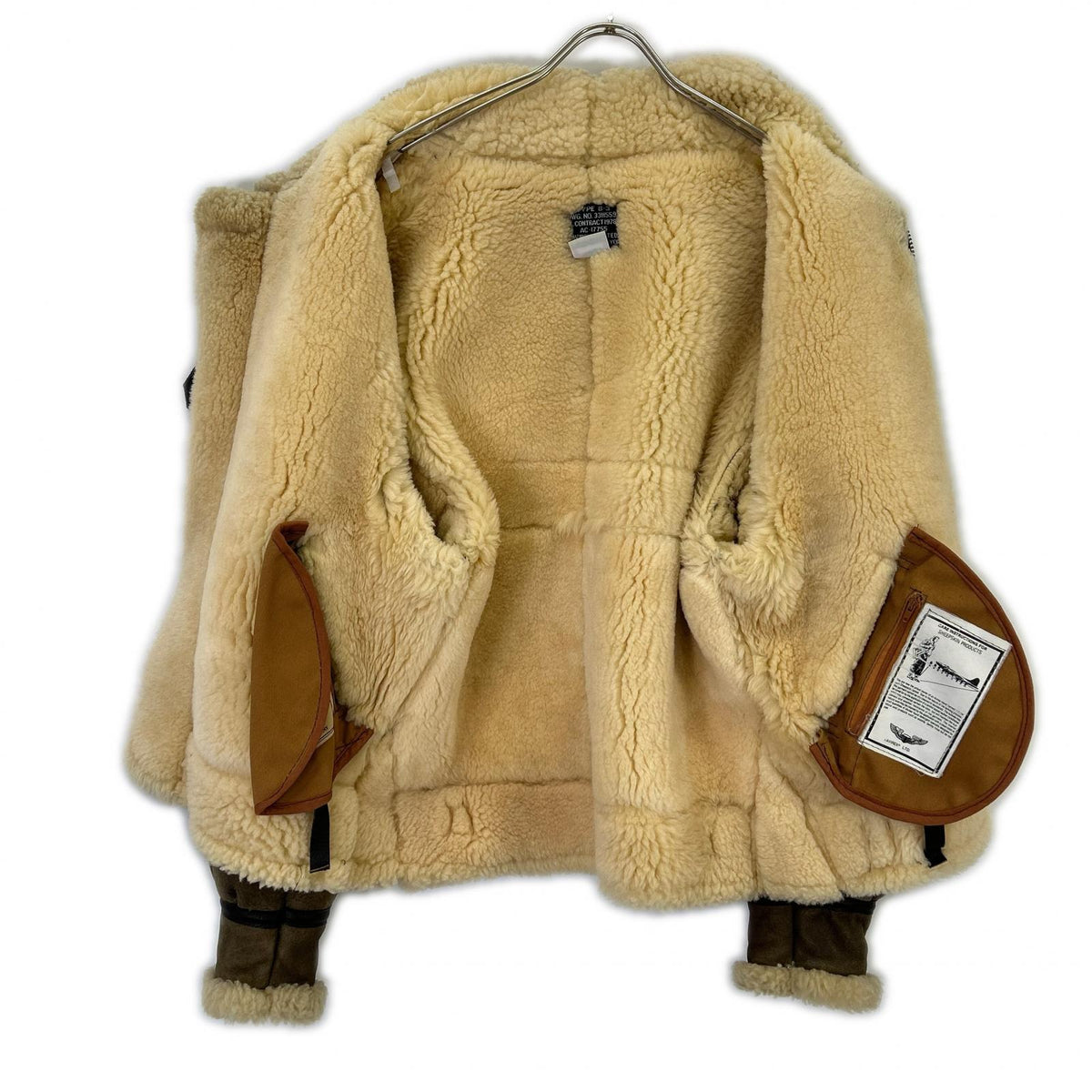 AVIREX B-3 Shearling Flight Jacket Brown Size 36