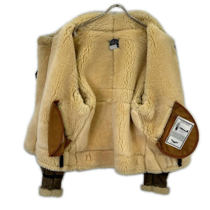 AVIREX B-3 Shearling Flight Jacket Brown Size 36