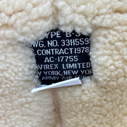 AVIREX B-3 Shearling Flight Jacket Brown Size 36