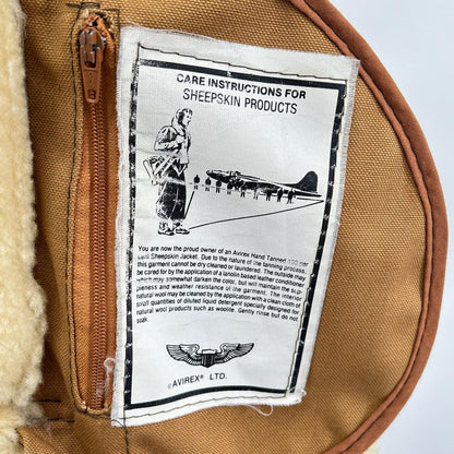 AVIREX B-3 Shearling Flight Jacket Brown Size 36