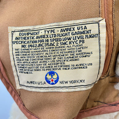 AVIREX B-3 Shearling Flight Jacket Brown Size 36