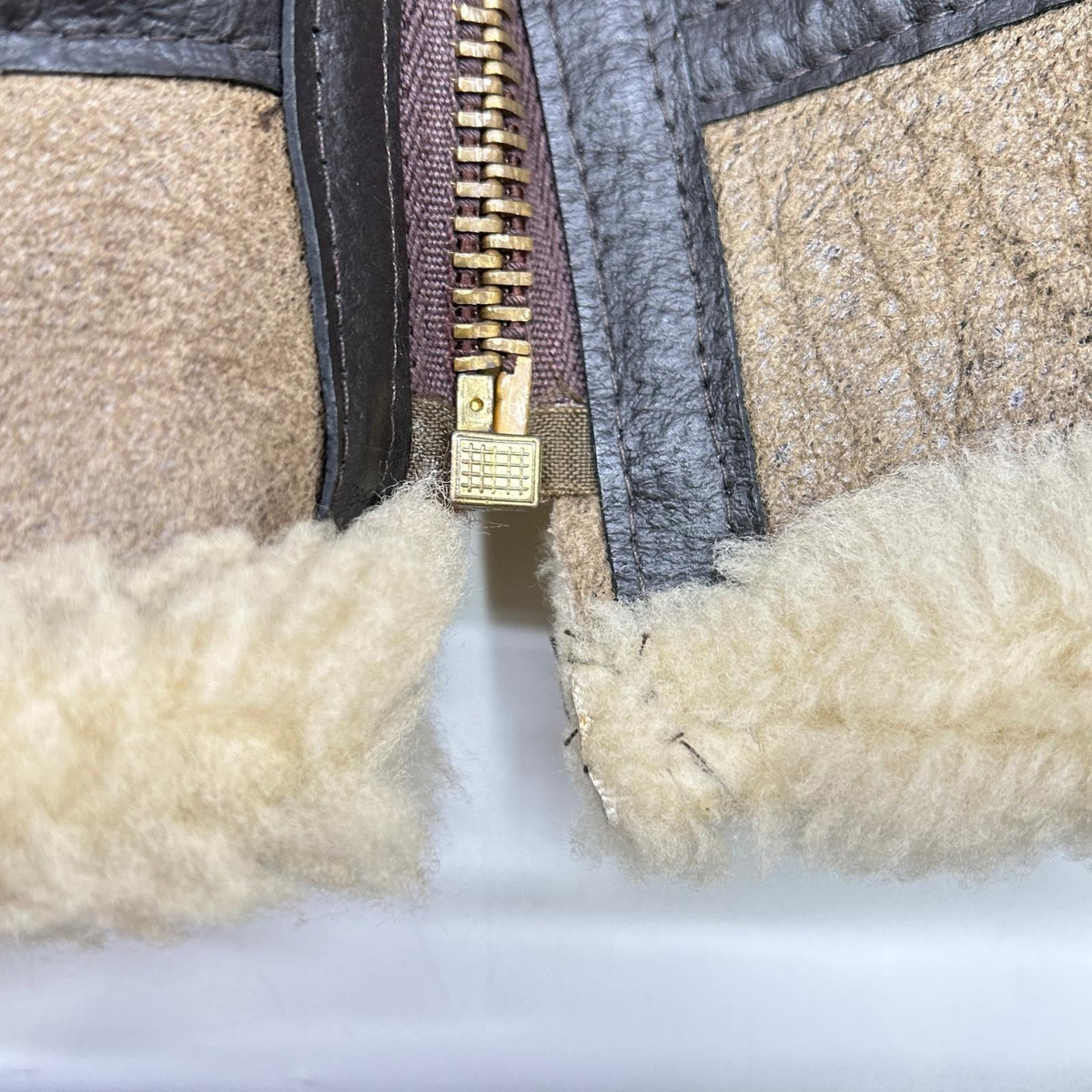 AVIREX B-3 Shearling Flight Jacket Brown Size 36