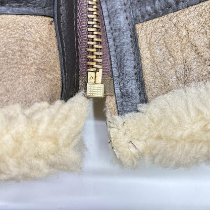 AVIREX B-3 Shearling Flight Jacket Brown Size 36
