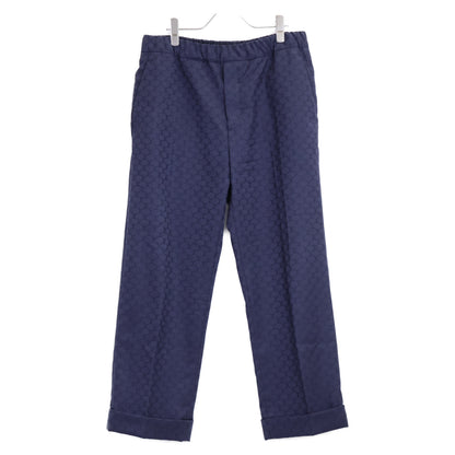 LOUIS VUITTON Monogram Drawstring Wool Slacks Navy Size 48